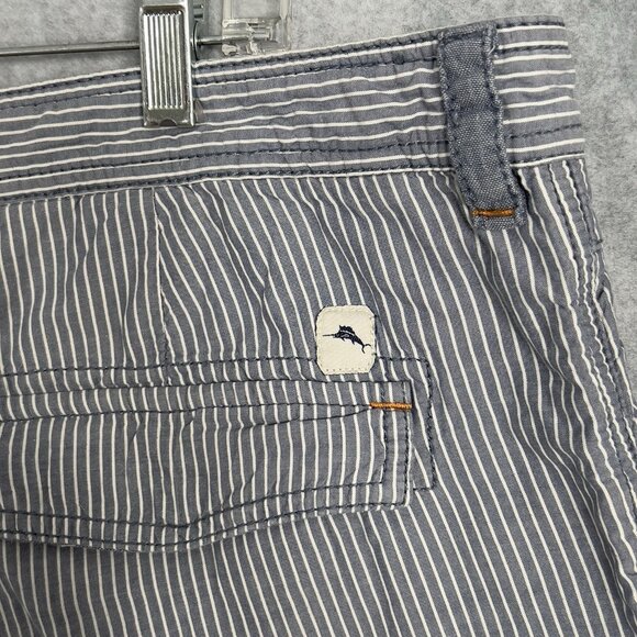 Tommy Bahama Jean Shorts Mens 38 Blue Striped Relaxed Stretch Beach Outdoor 9" - Picture 9 of 14